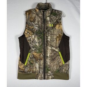 Under Armour Vest Men Medium Brown Camo Cold Gear Scent Control Hunting Realtree
